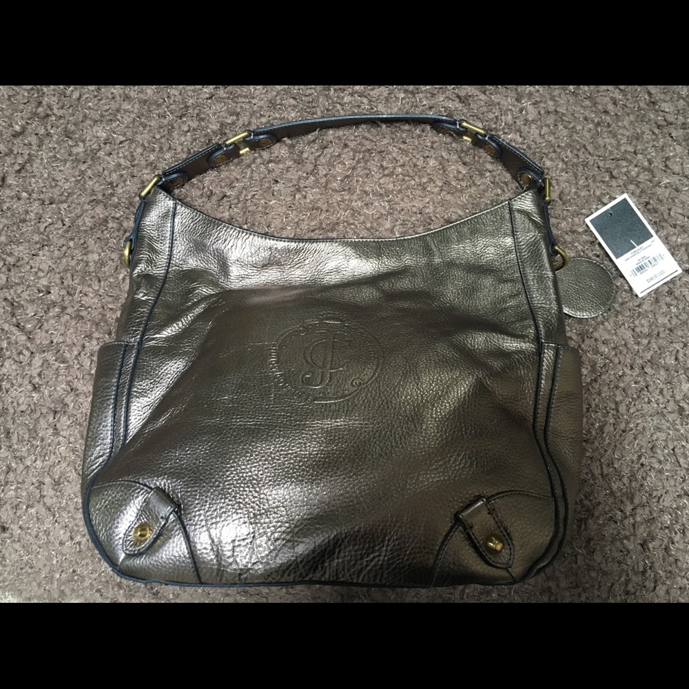 NWT Juicy Couture gunmetal metallic hobo